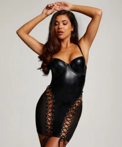 Slipdress Mesh Lace-up