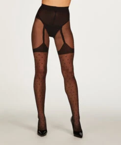 15 Denier Strumpfhose Mit Hosenträger-Detail -Mode-Dessous-Geschäft 201563 3