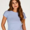 Kurzarm-Top, Rib V-Neck 1 Kurzarm-Top, Rib V-Neck -Mode-Dessous-Geschäft 201809 1